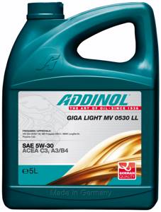Моторное масло ADDINOL Giga Light, Motorenol MV 0530 LL SAE 5w30, 5л